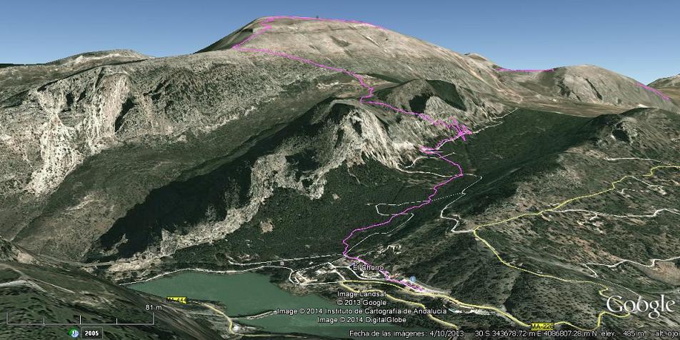 1-Google pantallazo ruta desde Mirador Tajo Encantada.JPG
